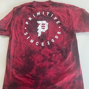 Primitive Red Tye-Die Tee | Size Medium